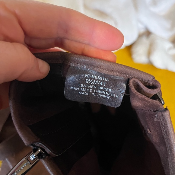 Vince Camuto Brown Purple Messtia Leather Combat Boots 9.5 - Picture 5 of 5